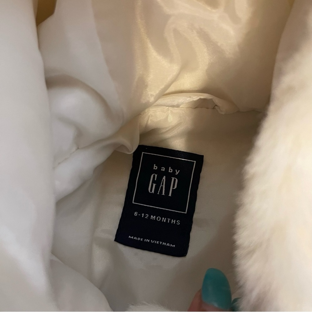 Gap Ivory Ear Hoodie Furry Jacket - Picture 5 of 5